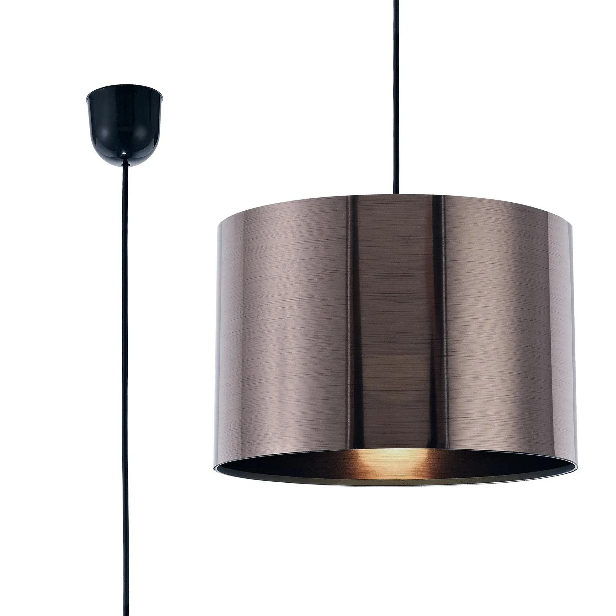 D0256  Dako 30cm Acrylic Pendant 1 Light Gun Metal Black